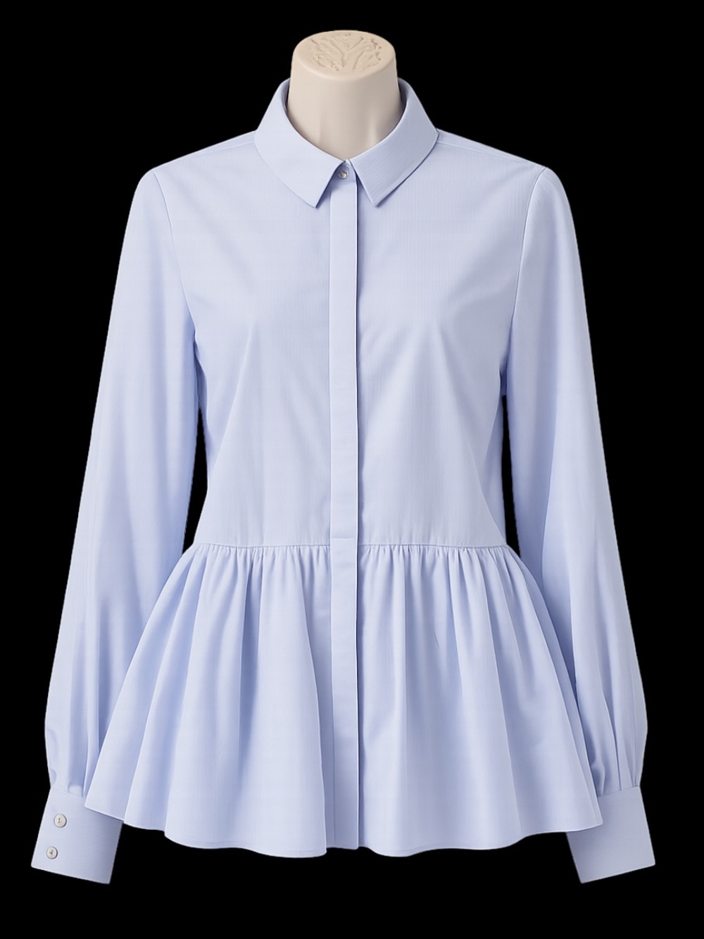 Ted Baker Ollwen Peplum Shirt in Striped Cotton Poplin 12 - Picture 11 of 12
